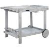 Safavieh -Outdoor Collection Orland Natural Wood Tea Trolley Cart(Grey)