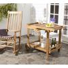 Safavieh -Outdoor Collection Orland Natural Wood Tea Trolley Cart(Natural)