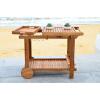 Safavieh -Outdoor Collection Orland Natural Wood Tea Trolley Cart(Natural)