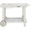 Safavieh -Outdoor Collection Orland Natural Wood Tea Trolley Cart(White)
