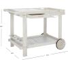 Safavieh -Outdoor Collection Orland Natural Wood Tea Trolley Cart(White)
