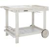 Safavieh -Outdoor Collection Orland Natural Wood Tea Trolley Cart(White)