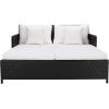Safavieh Outdoor Collection PAT7500 Daybed, Black/Light Grey(Black/Beige)