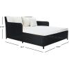 Safavieh Outdoor Collection PAT7500 Daybed, Black/Light Grey(Black/Beige)