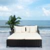 Safavieh Outdoor Collection PAT7500 Daybed, Black/Light Grey(Black/Light Grey)