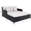 Safavieh Outdoor Collection PAT7500 Daybed, Black/Light Grey(Black/Light Grey)