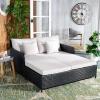 Safavieh Outdoor Collection PAT7500 Daybed, Black/Light Grey(Black/Light Grey)