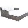 Safavieh Outdoor Collection PAT7500 Daybed, Black/Light Grey(Grey Brown/White)
