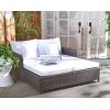 Safavieh Outdoor Collection PAT7500 Daybed, Black/Light Grey(Grey Brown/White)
