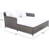 Safavieh Outdoor Collection PAT7500 Daybed, Black/Light Grey(Grey Brown/White)