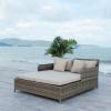 Safavieh Outdoor Collection PAT7500 Daybed, Black/Light Grey(Grey/Grey)