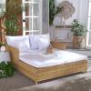 Safavieh Outdoor Collection PAT7500 Daybed, Black/Light Grey(Natural/White)