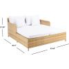 Safavieh Outdoor Collection PAT7500 Daybed, Black/Light Grey(Natural/White)