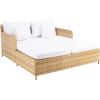 Safavieh Outdoor Collection PAT7500 Daybed, Black/Light Grey(Natural/White)