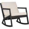 Safavieh Outdoor Collection Vernon Rocking Chair(Black / Beige)