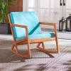 Safavieh Outdoor Collection Vernon Rocking Chair(Natural / Aqua)
