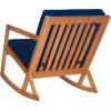 Safavieh Outdoor Collection Vernon Rocking Chair(Natural / Navy)