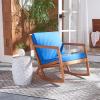 Safavieh Outdoor Collection Vernon Rocking Chair(Natural / Royal Blue)