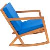 Safavieh Outdoor Collection Vernon Rocking Chair(Natural / Royal Blue)