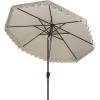 Safavieh Outdoor Elegant Valance 11-Foot Round UV Protected Umbrella(Beige/White)