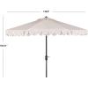 Safavieh Outdoor Elegant Valance 11-Foot Round UV Protected Umbrella(Beige/White)