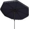 Safavieh Outdoor Elegant Valance 11-Foot Round UV Protected Umbrella(Navy/White)