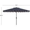 Safavieh Outdoor Elegant Valance 11-Foot Round UV Protected Umbrella(Navy/White)