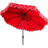 Safavieh Outdoor Elegant Valance 11-Foot Round UV Protected Umbrella(Red)