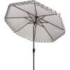 Safavieh Outdoor Elegant Valance 11-Foot Round UV Protected Umbrella(White/Black)