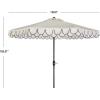 Safavieh Outdoor Elegant Valance 11-Foot Round UV Protected Umbrella(White/Black)