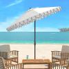 Safavieh Outdoor Elegant Valance 11-Foot Round UV Protected Umbrella(White/Black)