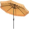Safavieh Outdoor Elegant Valance 11-Foot Round UV Protected Umbrella(Yellow)