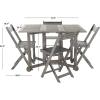 Safavieh Outdoor Living Collection Arvin 5-Piece Dining Set(Grey)