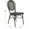 Safavieh Outdoor Living Collection Ebsen Wicker Side Chairs, Black, Set of 2