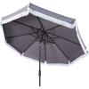 Safavieh Outdoor Milan Fringe 11-Foot Round Crank UV Protected Umbrella(Gray)