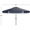 Safavieh Outdoor Milan Fringe 11-Foot Round Crank UV Protected Umbrella(Navy/White)