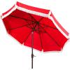 Safavieh Outdoor Milan Fringe 11-Foot Round Crank UV Protected Umbrella(Red)