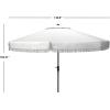 Safavieh Outdoor Milan Fringe 11-Foot Round Crank UV Protected Umbrella(White)
