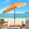 Safavieh Outdoor Milan Fringe 11-Foot Round Crank UV Protected Umbrella(Yellow)