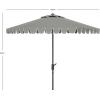 Safavieh Outdoor Venice 11-Foot Round Crank UV Protected Umbrella(Gray)