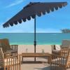 Safavieh Outdoor Venice 11-Foot Round Crank UV Protected Umbrella(Navy/White)