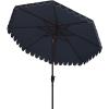 Safavieh Outdoor Venice 11-Foot Round Crank UV Protected Umbrella(Navy/White)