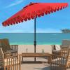 Safavieh Outdoor Venice 11-Foot Round Crank UV Protected Umbrella(Red)