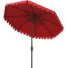 Safavieh Outdoor Venice 11-Foot Round Crank UV Protected Umbrella(Red)