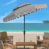 Safavieh Outdoor Venice 9-Foot Round Double Top Crank UV Protected Umbrella(Gray)