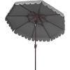 Safavieh Outdoor Venice 9-Foot Round Double Top Crank UV Protected Umbrella(Gray)