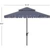 Safavieh Outdoor Venice 9-Foot Round Double Top Crank UV Protected Umbrella(Navy/White)