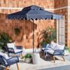 Safavieh Outdoor Venice 9-Foot Round Double Top Crank UV Protected Umbrella(Navy/White)