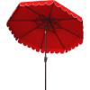 Safavieh Outdoor Venice 9-Foot Round Double Top Crank UV Protected Umbrella(Red)