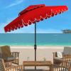 Safavieh Outdoor Venice 9-Foot Round Double Top Crank UV Protected Umbrella(Red)